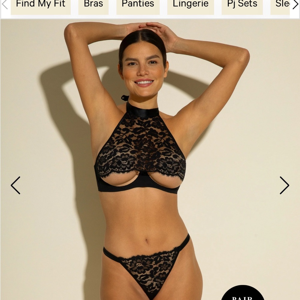 Magnolia Black Lace Halter Bra - Picture 4 of 11